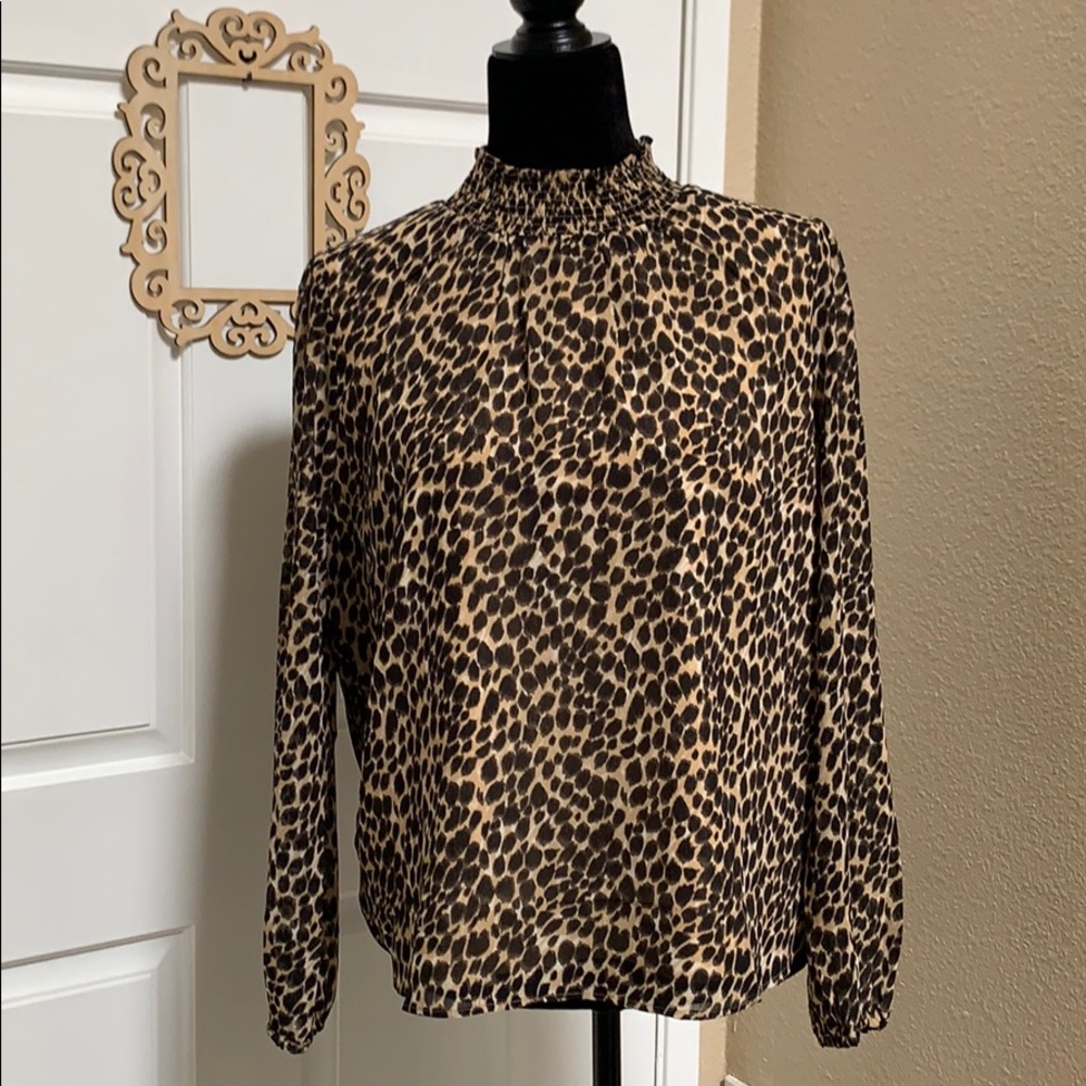 J.Crew NWT Leopard Print Mock Turtleneck